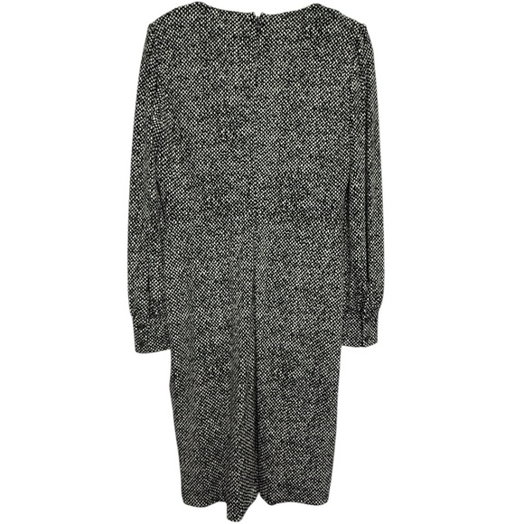 Brooks Brothers Black & White Abstract Print Long Sleeve Knit Dress Size (S) NWT - Picture 3 of 7
